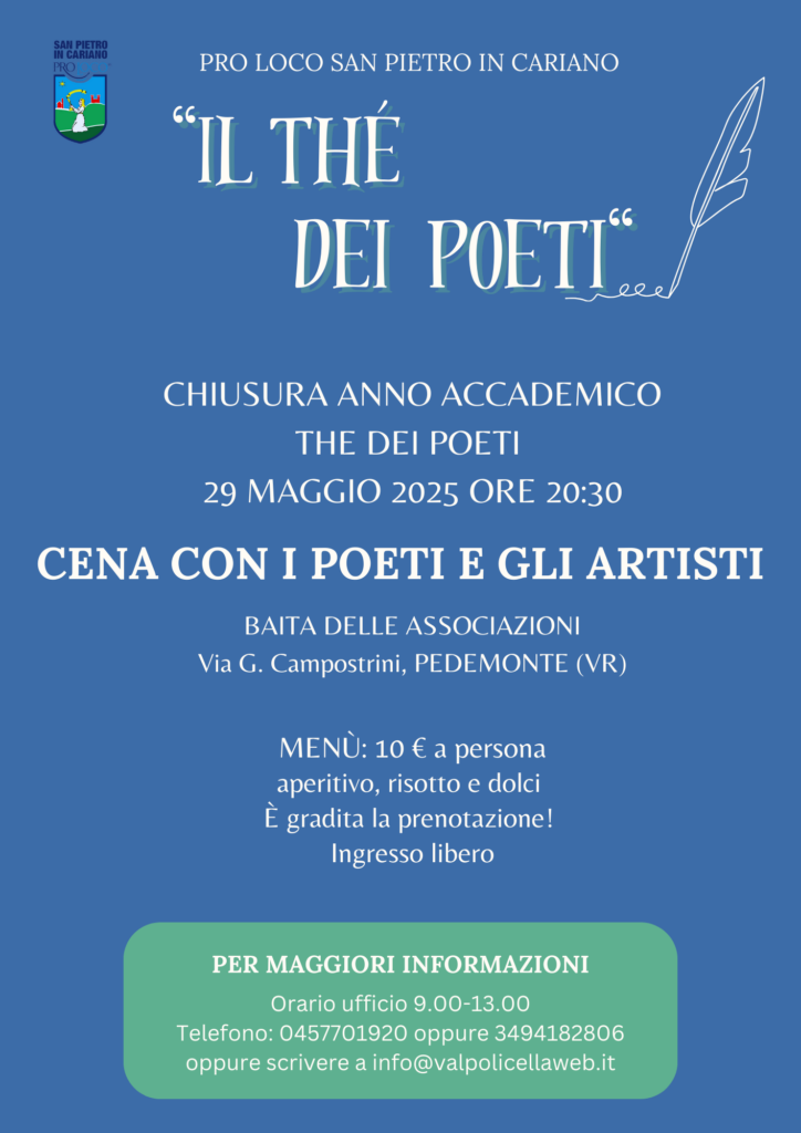 CENA DI FINE ANNO ACCADEMICO “TÈ DEI POETI”